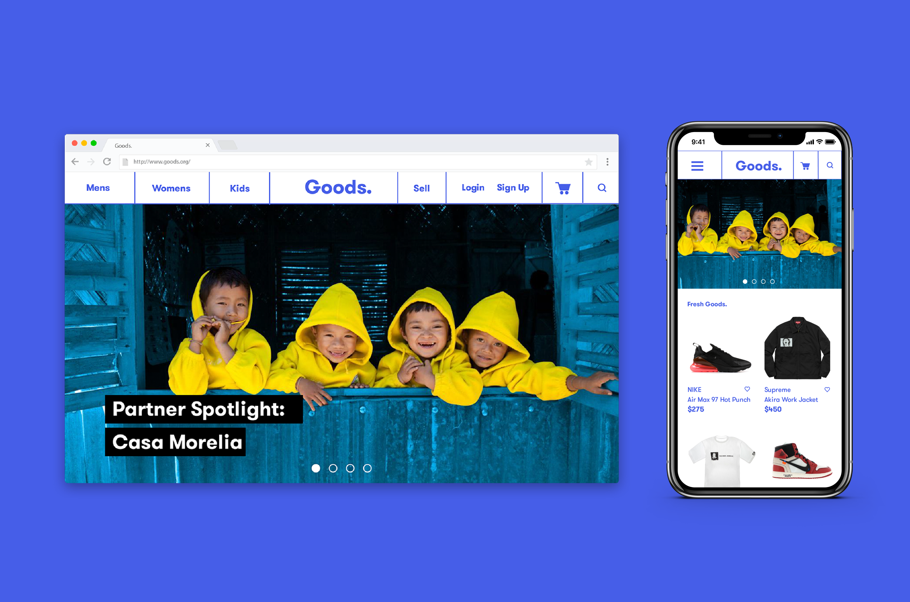 Screenshot of the Goods. website