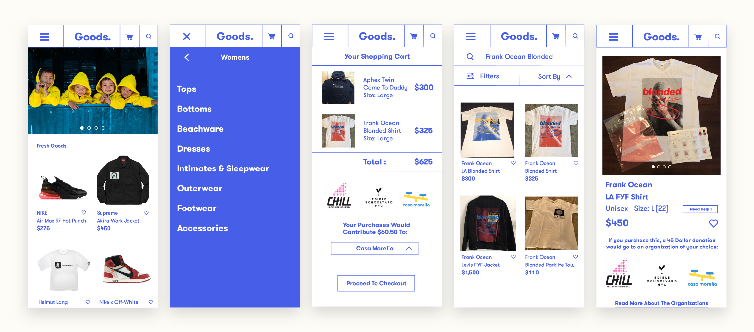 Screenshot of the Goods. website